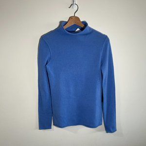 Tahari 2-Ply Blue Cashmere turtleneck Sweater